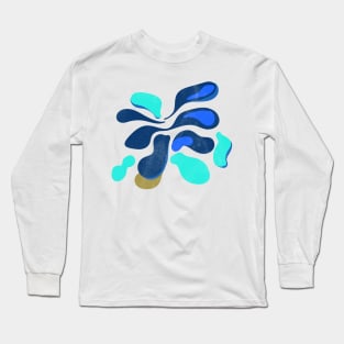 Sea waves ocean abstract blue Long Sleeve T-Shirt